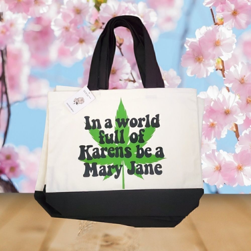 Custom Dont be a Karen be a Mary Jane Large Canvas Tote Bag 420